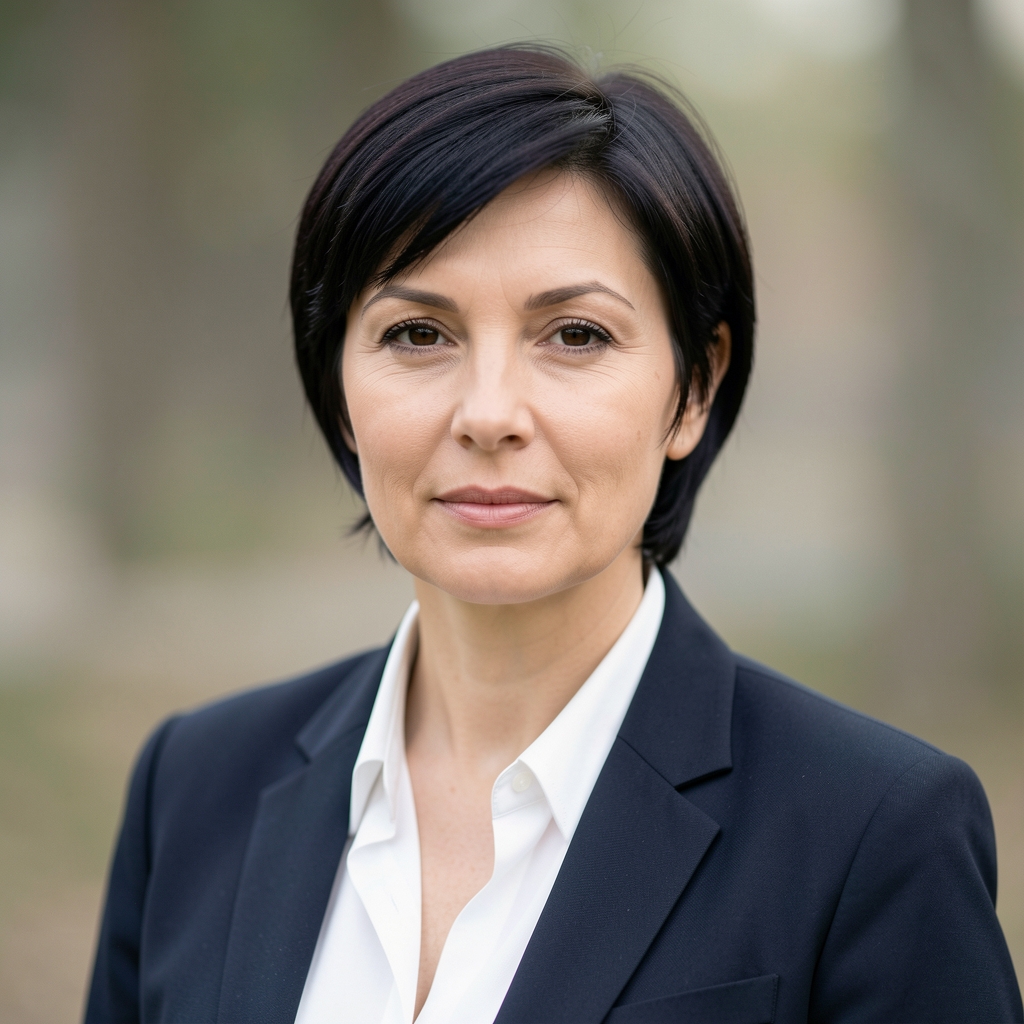 Марина Соловьёва, главный редактор Pique — женщина с короткими тёмными волосами и профессиональным взглядом, портрет на нейтральном фоне